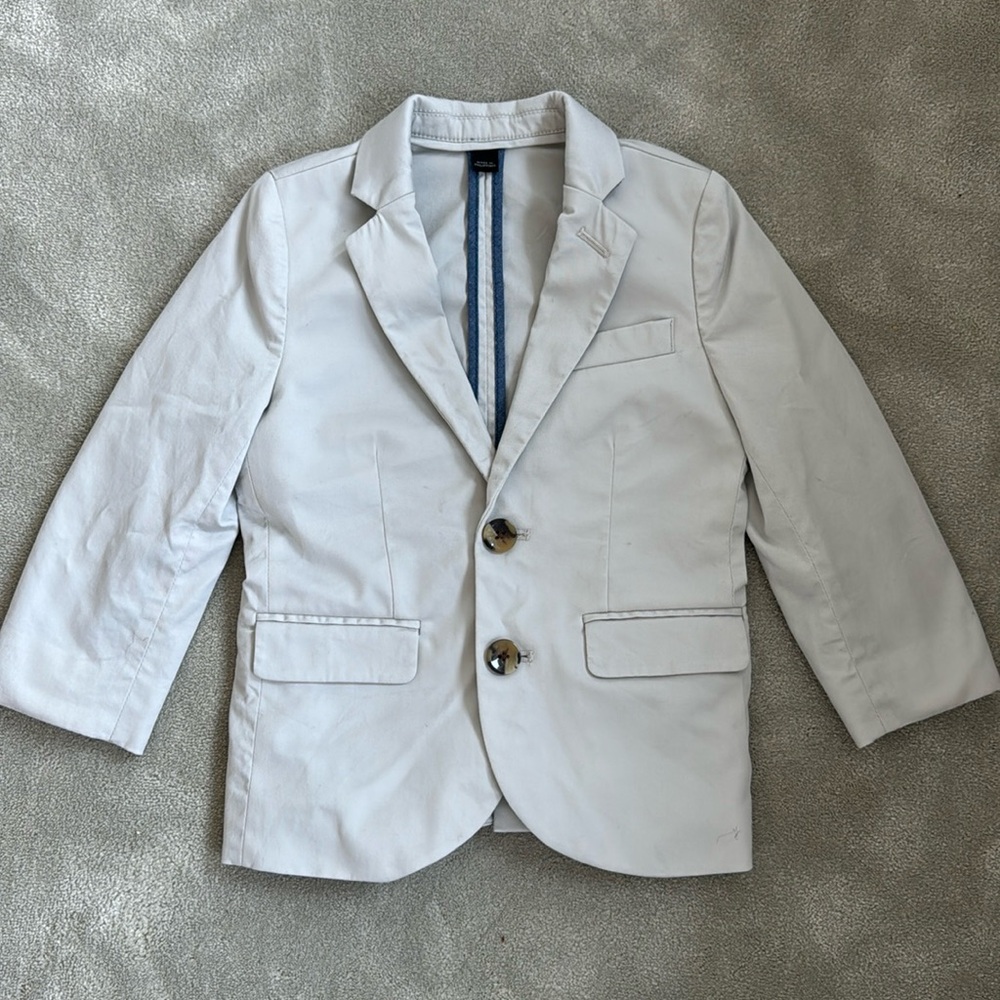 J Crew boys Ludlow blazer, light gray/khaki color, size 3